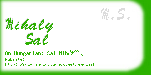 mihaly sal business card